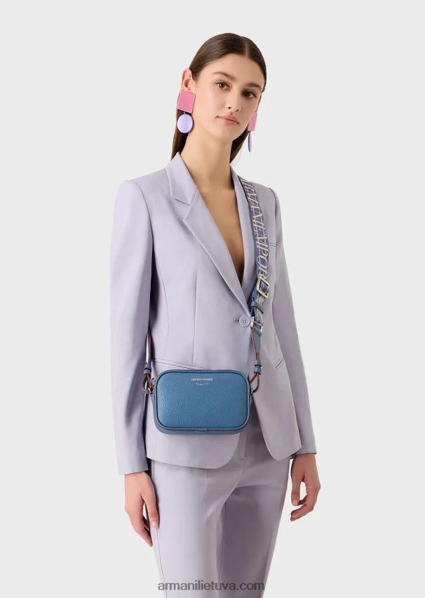 moterys mėlyna Armani elnio atspaudo fotoaparato dėklas su peties dirželiu 02482X587