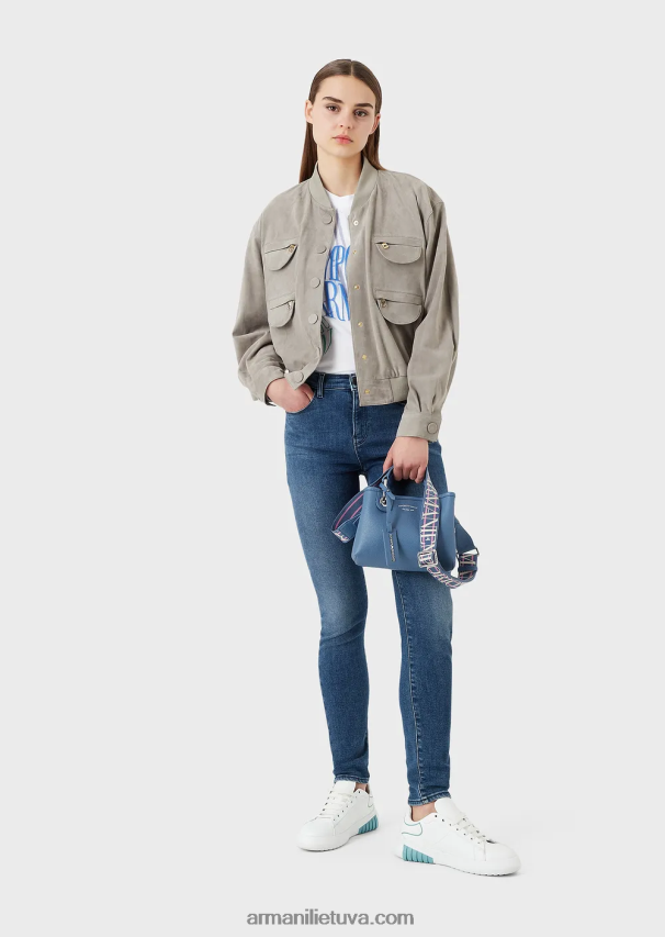 moterys mėlyna Armani elnio atspaudo myea mini krepšys 02482X604