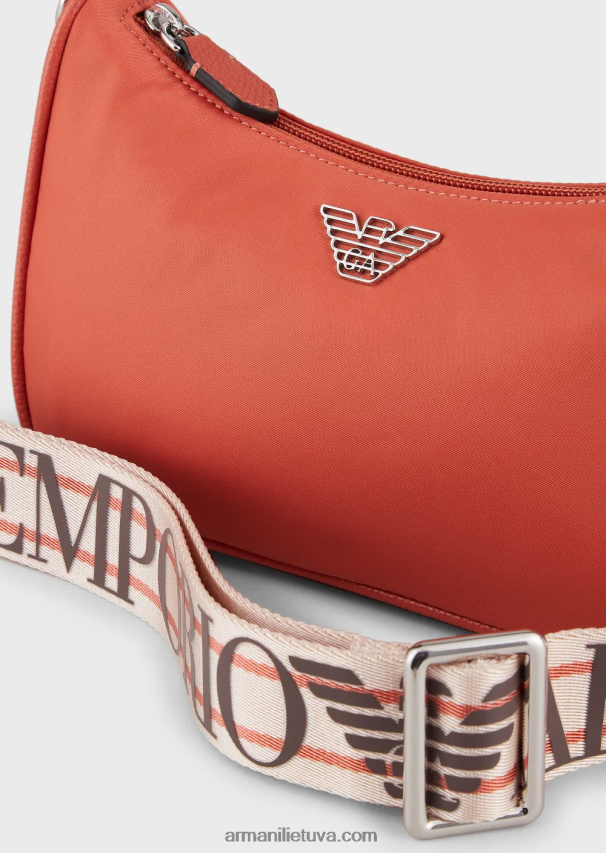 moterys oranžinė Armani Kelionių reikmenų perdirbtas nailoninis bageto krepšys 02482X590