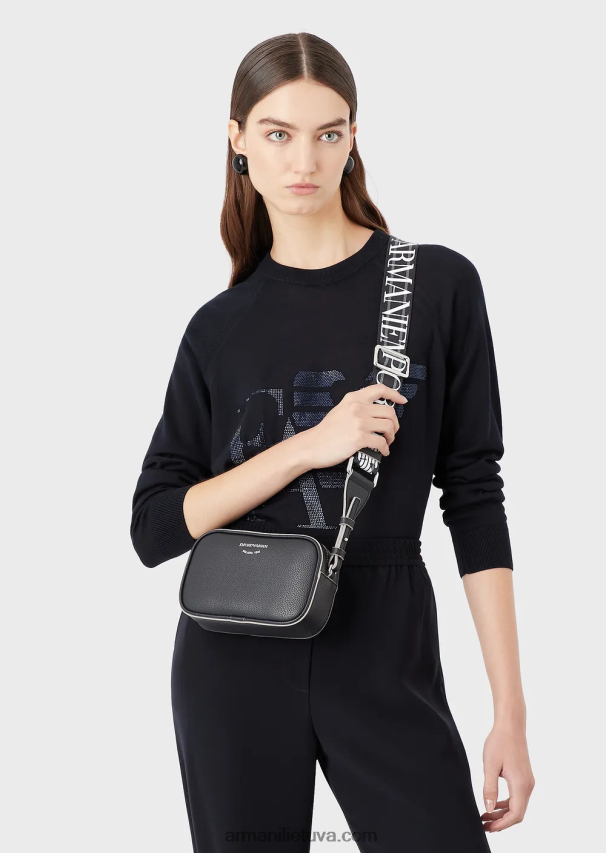 moterys tamsiai mėlyna Armani elnio atspaudo fotoaparato dėklas su peties dirželiu 02482X585
