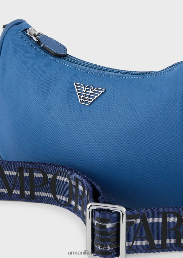 moterys žydros spalvos Armani Kelionių reikmenų perdirbtas nailoninis bageto krepšys 02482X592