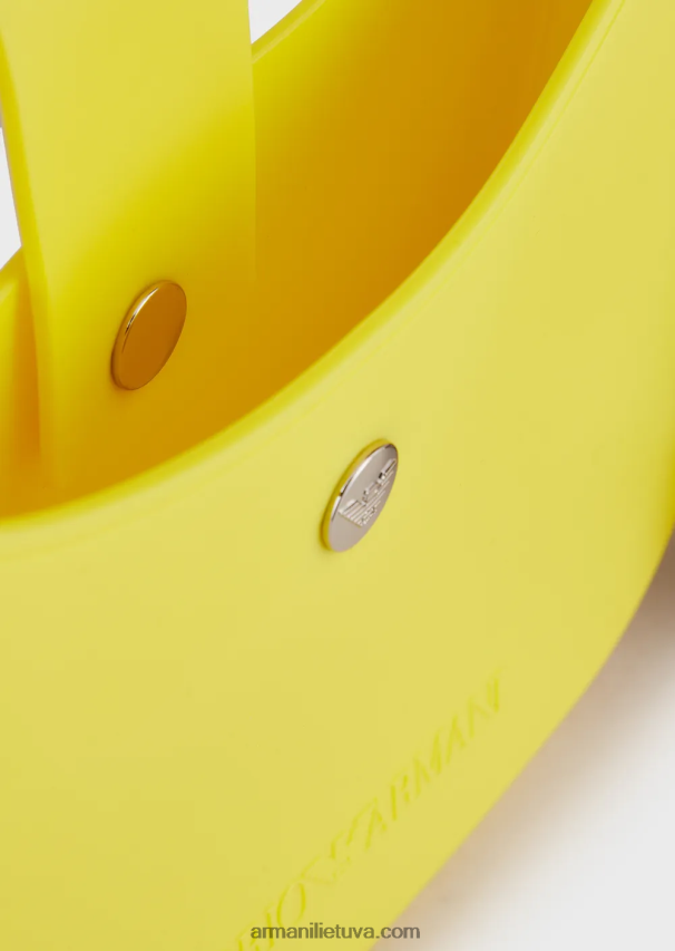 moterys geltona Armani Perdirbtas PVC guminis krepšys ant pečių 02482X645