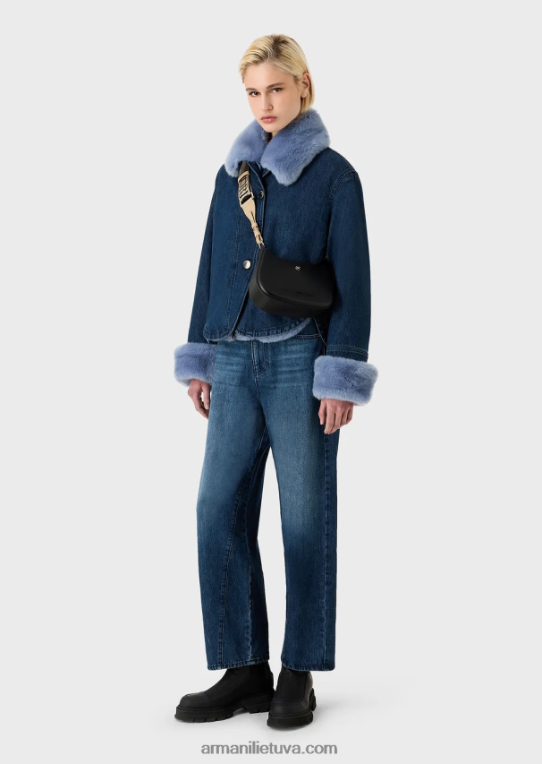 moterys juodas Armani Perdirbtas PVC guminis krepšys ant pečių 02482X650