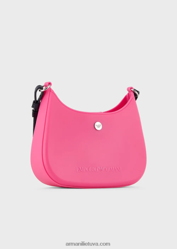 moterys raudona Armani Perdirbtas PVC guminis krepšys ant pečių 02482X643