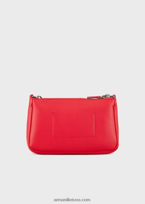 moterys raudona Armani elnio rašto dvigubas mini krepšys su petnešėlėmis 02482X653