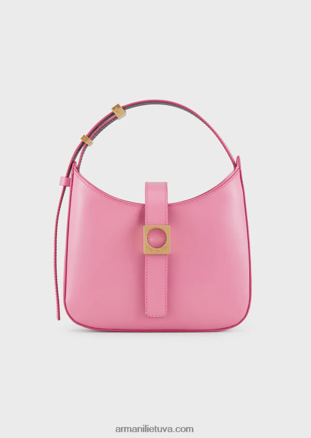moterys rožinis Armani šlifuotos odos valkata krepšys su dirželiu 02482X635