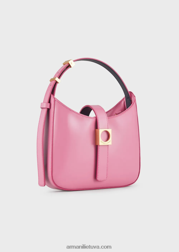 moterys rožinis Armani šlifuotos odos valkata krepšys su dirželiu 02482X635