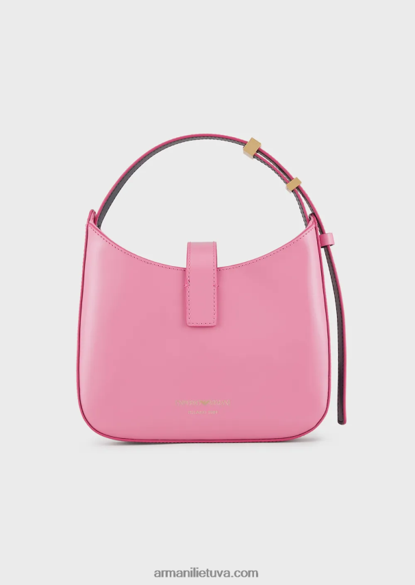 moterys rožinis Armani šlifuotos odos valkata krepšys su dirželiu 02482X635