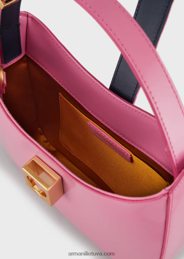 moterys rožinis Armani šlifuotos odos valkata krepšys su dirželiu 02482X635