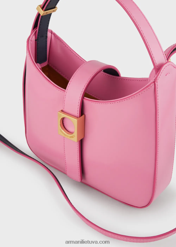 moterys rožinis Armani šlifuotos odos valkata krepšys su dirželiu 02482X635