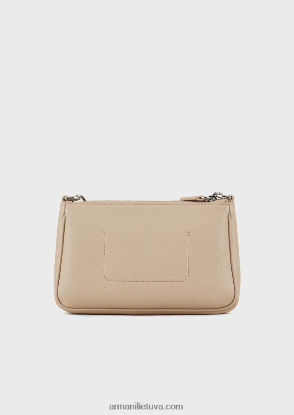 moterys smėlio spalvos Armani elnio rašto dvigubas mini krepšys su petnešėlėmis 02482X652