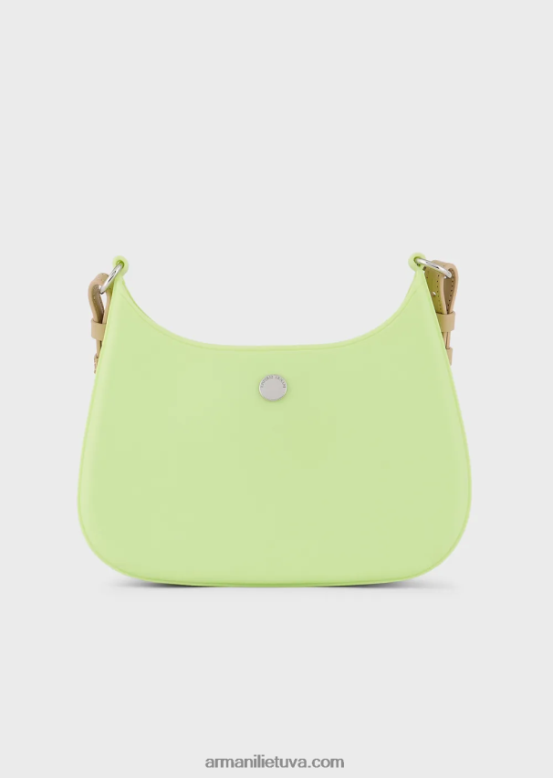 moterys šviesiai žalia Armani Perdirbtas PVC guminis krepšys ant pečių 02482X644