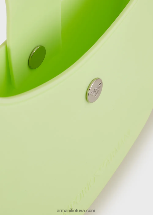 moterys šviesiai žalia Armani Perdirbtas PVC guminis krepšys ant pečių 02482X644