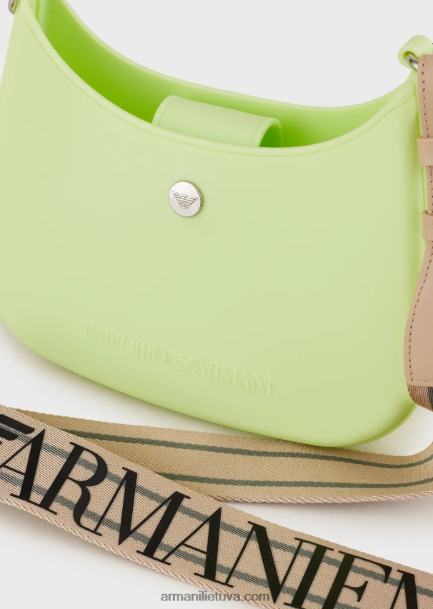moterys šviesiai žalia Armani Perdirbtas PVC guminis krepšys ant pečių 02482X644