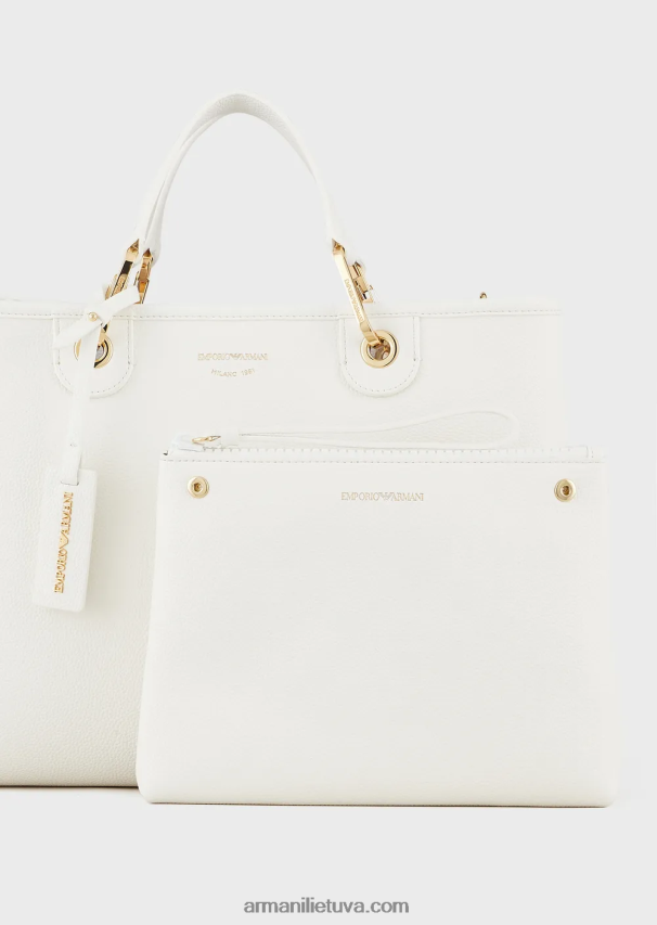 moterys baltas Armani vidutinio myea pirkėjo krepšys su elnio raštu 02482X674