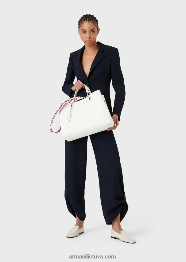 moterys baltas Armani vidutinio myea pirkėjo krepšys su elnio raštu 02482X674