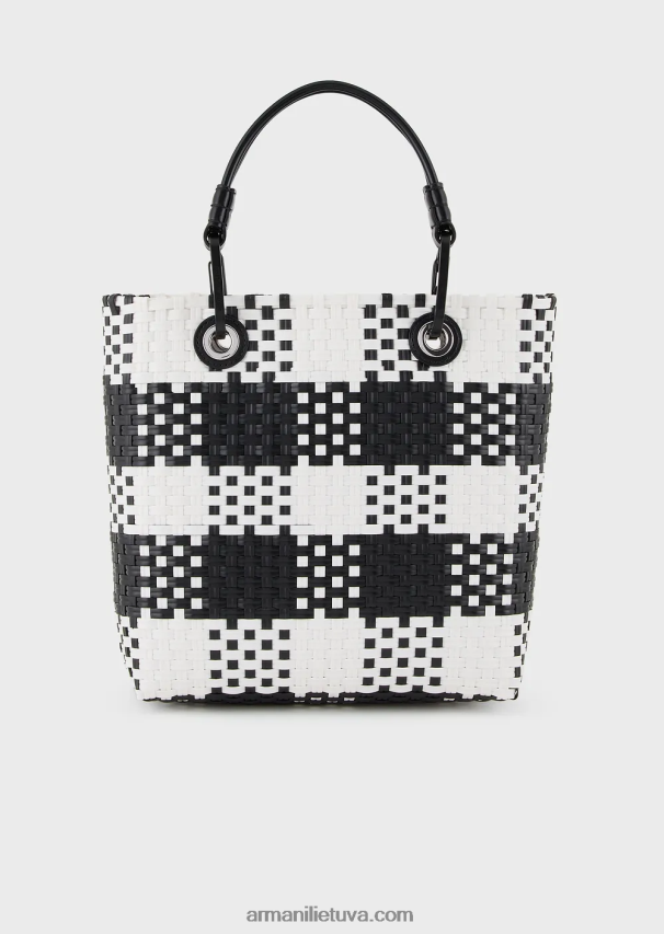 moterys bianco ir nero Armani myea vertikalus austas pirkėjo krepšys su čekiu 02482X722