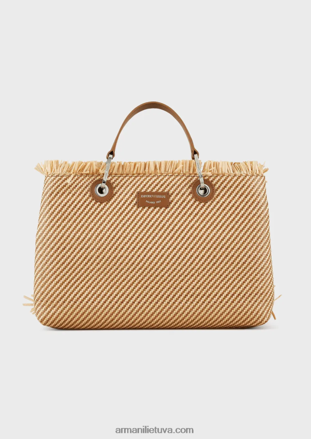 moterys buff Armani myea maišelis austas šiaudais pirkėjo krepšys 02482X712