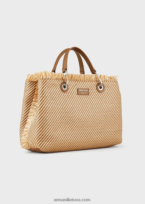moterys buff Armani myea maišelis austas šiaudais pirkėjo krepšys 02482X712
