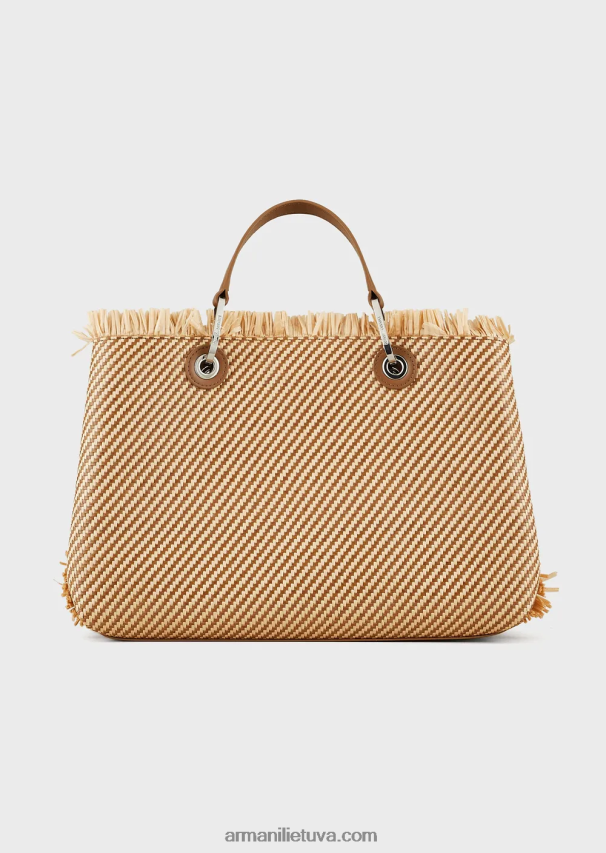 moterys buff Armani myea maišelis austas šiaudais pirkėjo krepšys 02482X712