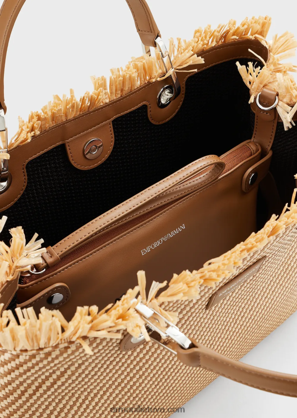 moterys buff Armani myea maišelis austas šiaudais pirkėjo krepšys 02482X712