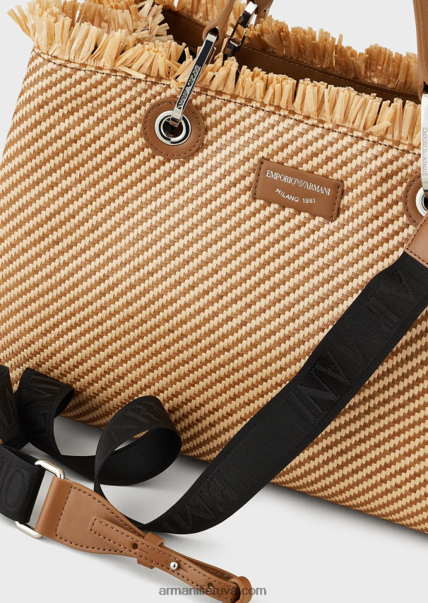 moterys buff Armani myea maišelis austas šiaudais pirkėjo krepšys 02482X712