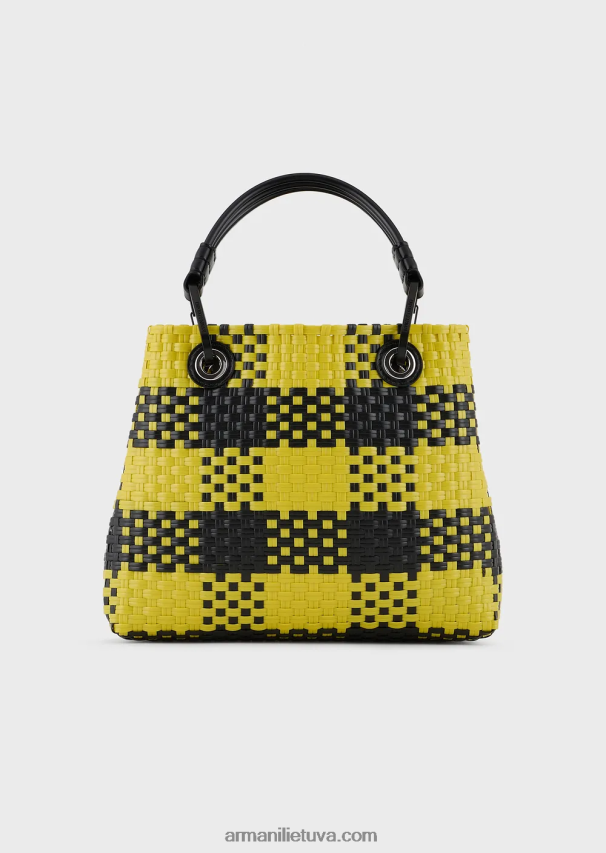 moterys daugiaspalvis Armani mažas myea pintas pirkėjo krepšys su čekio motyvu 02482X720