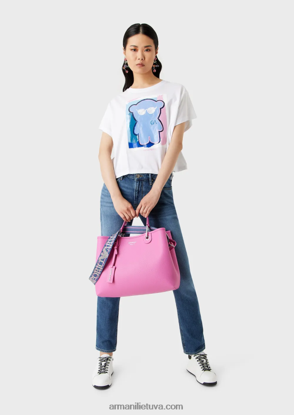 moterys fuksija Armani vidutinio myea pirkėjo krepšys su elnio raštu 02482X685