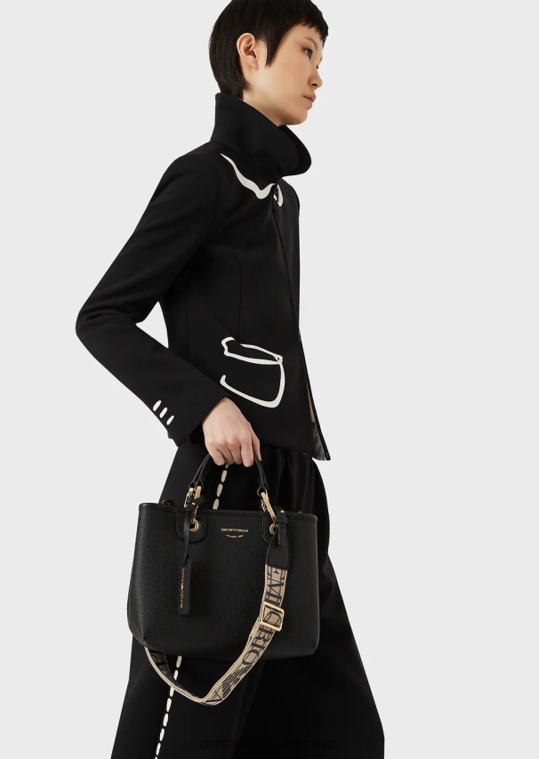 moterys giliai juoda Armani myea maišelis mažas pirkėjo krepšys su elnio raštu 02482X654