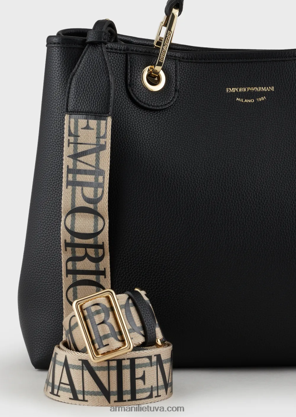 moterys giliai juoda Armani vidutinio myea pirkėjo krepšys su elnio raštu 02482X672