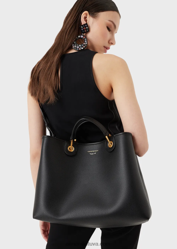 moterys giliai juoda Armani vidutinio myea pirkėjo krepšys su elnio raštu 02482X672