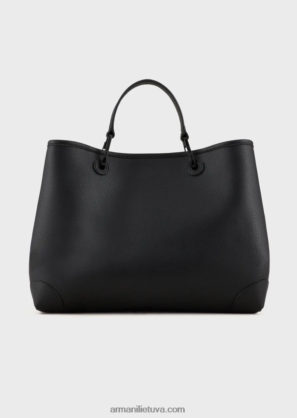 moterys juodas Armani Vidutinis daugialypis „Myea Shopper“ krepšys su elnių spausdinimu 02482X702