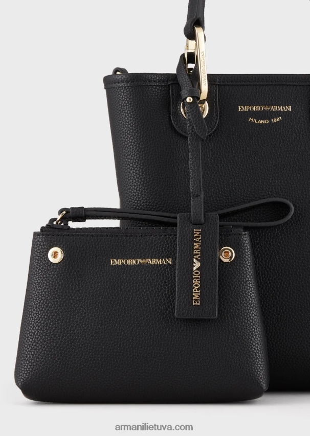 moterys juodas Armani elnio rašto myea vertikalus pirkėjo krepšys 02482X691