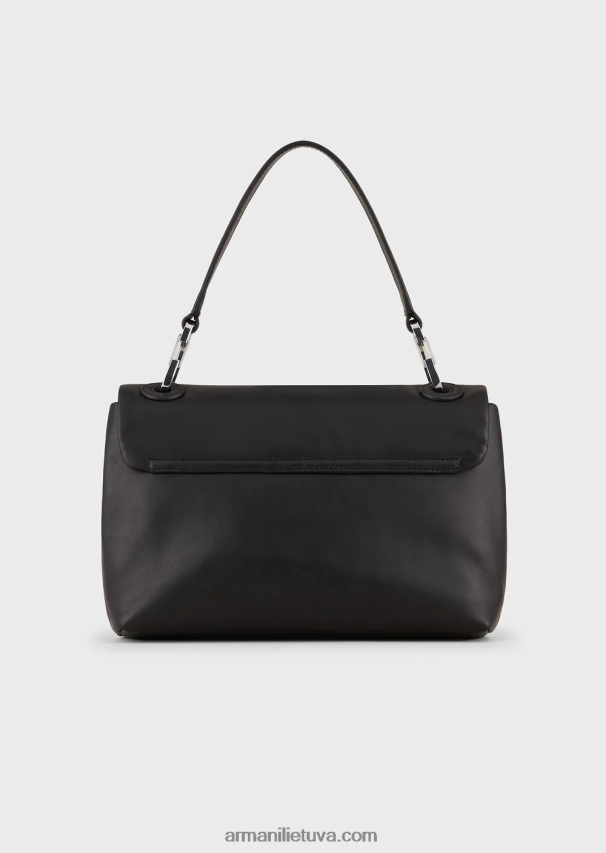 moterys juodas Armani myea bag ekologiška-odinė rankinė su atvartu 02482X717