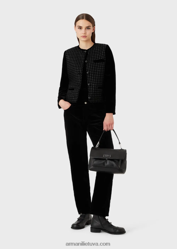 moterys juodas Armani myea bag ekologiška-odinė rankinė su atvartu 02482X717