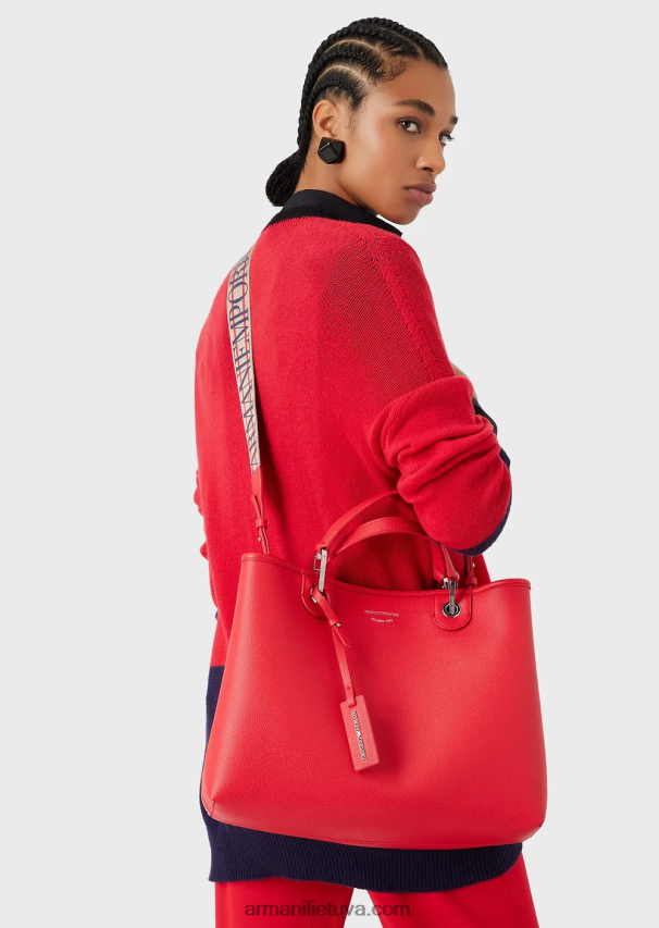 moterys koralas Armani vidutinio myea pirkėjo krepšys su elnio raštu 02482X687