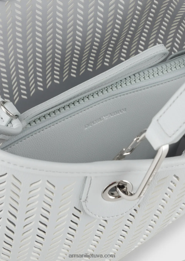 moterys ledasarmani tvarumo vertybės vidutinio myea pirkėjo krepšys su perforuotu ševrono motyvu 02482X705