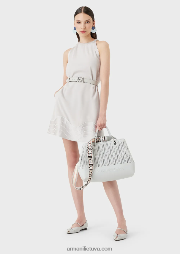 moterys ledasarmani tvarumo vertybės vidutinio myea pirkėjo krepšys su perforuotu ševrono motyvu 02482X705