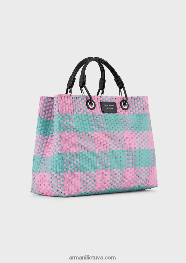 moterys modelis Armani vidutinio myea pintas pirkėjo krepšys su čekio motyvu 02482X713