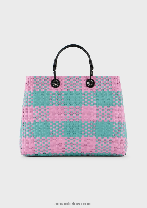 moterys modelis Armani vidutinio myea pintas pirkėjo krepšys su čekio motyvu 02482X713