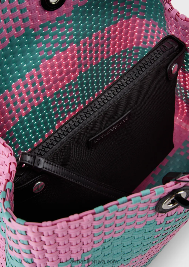 moterys modelis Armani vidutinio myea pintas pirkėjo krepšys su čekio motyvu 02482X713