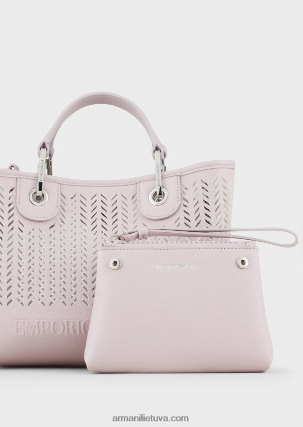 moterys rožinisarmani sustainability vertina mažą myea pirkėjo krepšį su perforuotu ševrono motyvu 02482X706