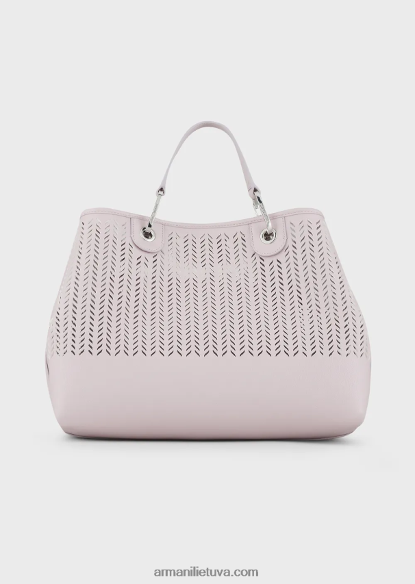 moterys rožinisarmani tvarumo vertybės vidutinio myea pirkėjo krepšys su perforuotu ševrono motyvu 02482X704