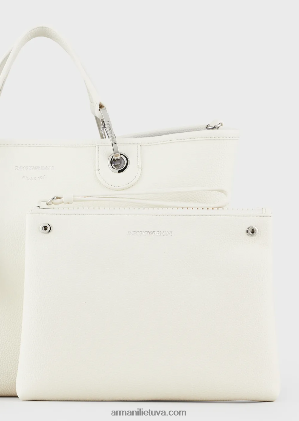 moterys sidabras/dūmas Armani vidutinio myea pirkėjo krepšys su elnio raštu 02482X680