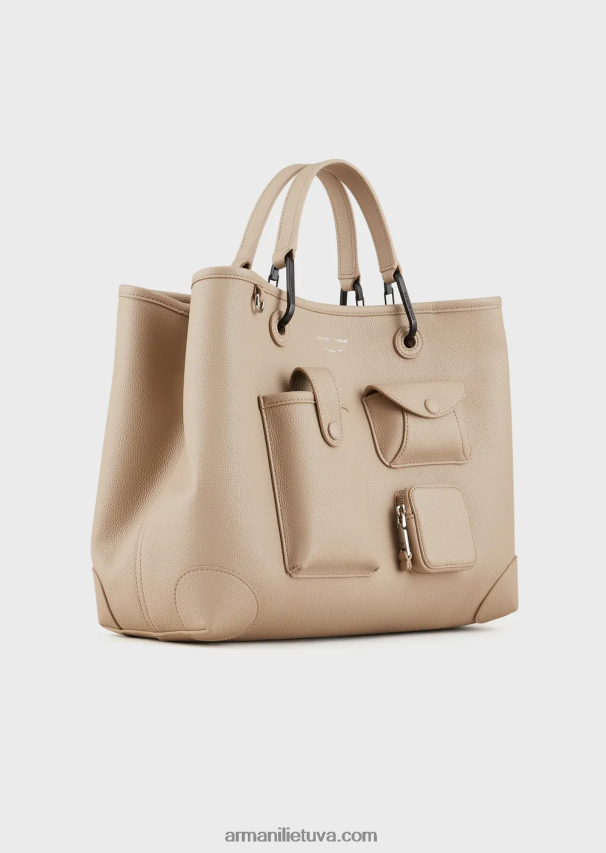 moterys smėlio spalvos Armani vidutinis kelių kišenių myea pirkėjo krepšys su elnio raštu 02482X703