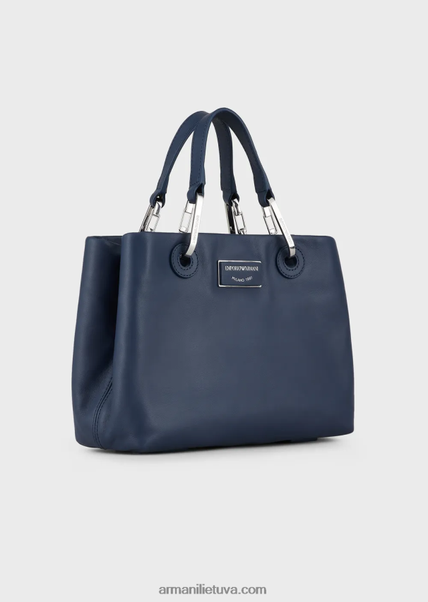 moterys tamsiai mėlyna Armani mažas myea pirkėjo krepšys iš ekologiškos odos 02482X718