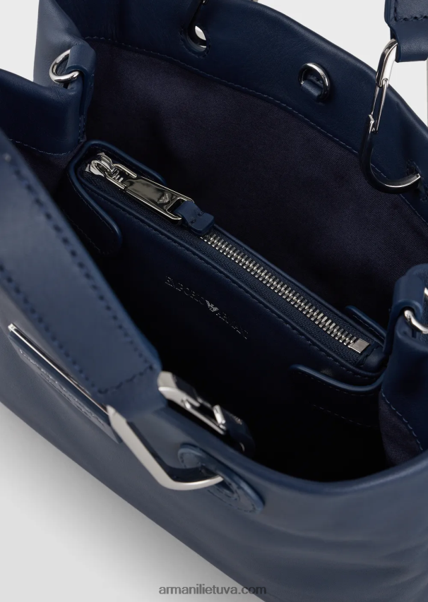 moterys tamsiai mėlyna Armani mažas myea pirkėjo krepšys iš ekologiškos odos 02482X718