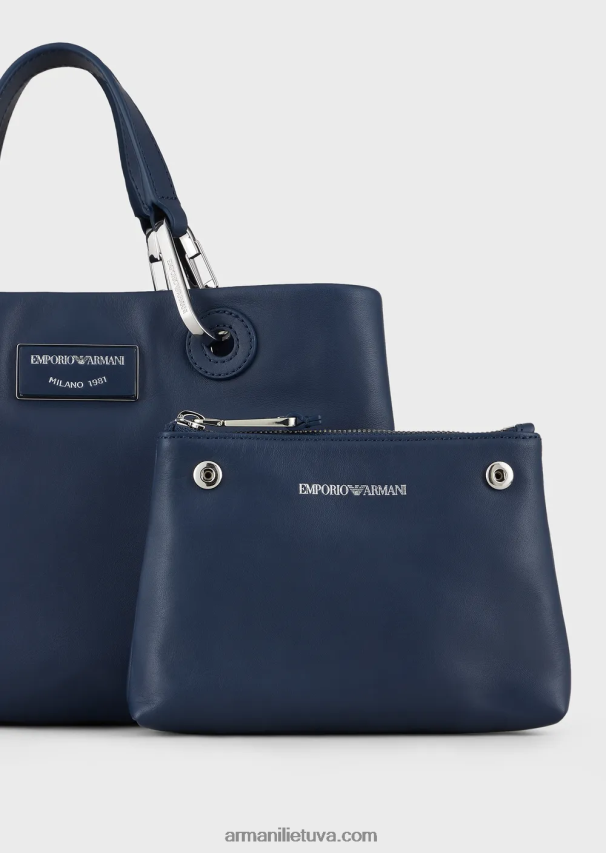 moterys tamsiai mėlyna Armani mažas myea pirkėjo krepšys iš ekologiškos odos 02482X718