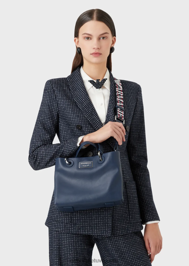 moterys tamsiai mėlyna Armani mažas myea pirkėjo krepšys iš ekologiškos odos 02482X718