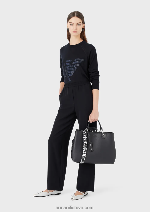 moterys tamsiai mėlyna Armani vidutinio myea pirkėjo krepšys su elnio raštu 02482X683